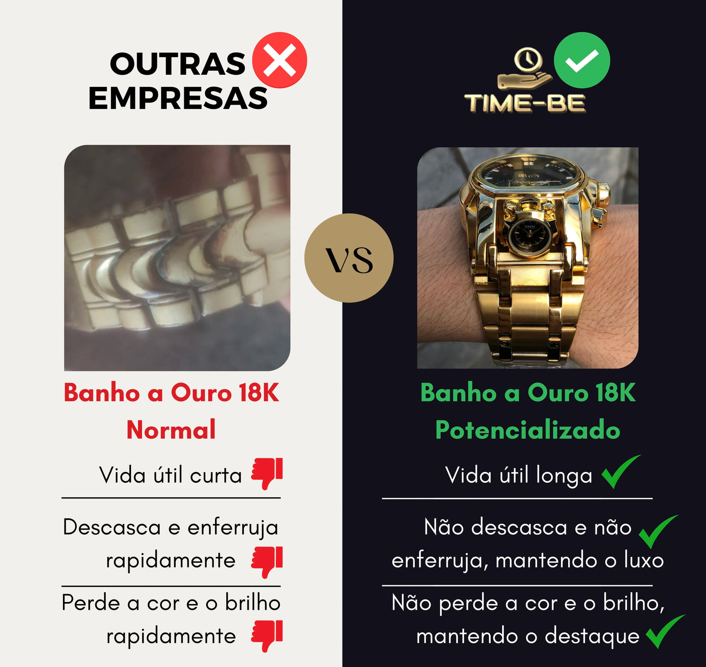 Invicta Yakuza Banhado a Prata e Ouro 18K A Prova D'água