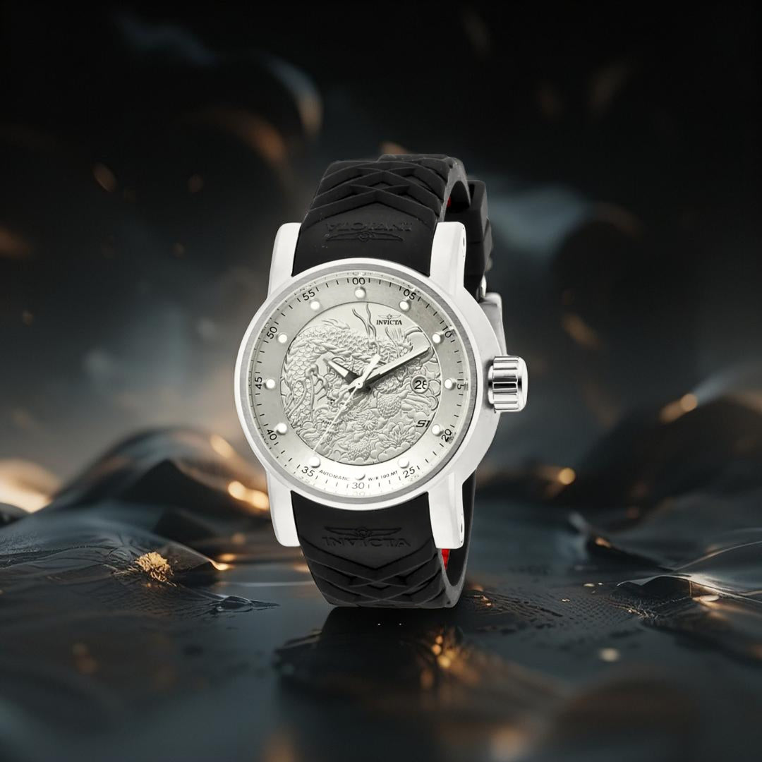 Invicta Yakuza Banhado a Prata e Ouro 18K A Prova D'água