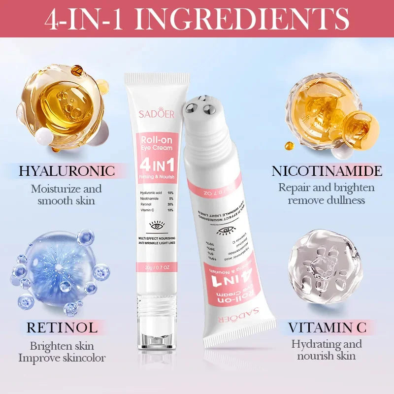 Instant Eye Bag Removal Cream Collagen Anti-Wrinkle Fade Fine Lines Firming Skin Anti Dark Circle Puffiness Brighten Eye Care
