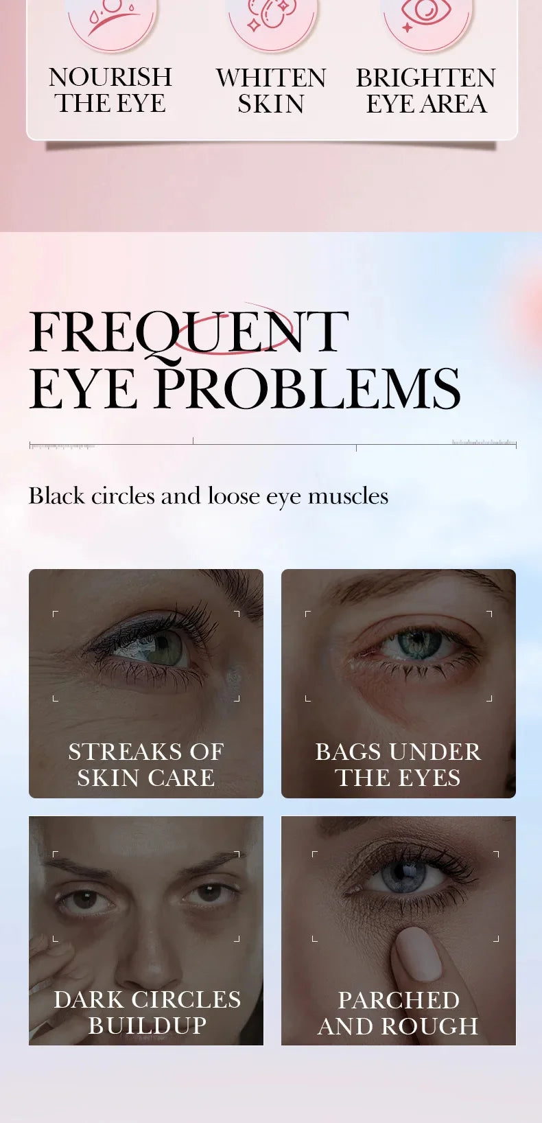 Instant Eye Bag Removal Cream Collagen Anti-Wrinkle Fade Fine Lines Firming Skin Anti Dark Circle Puffiness Brighten Eye Care