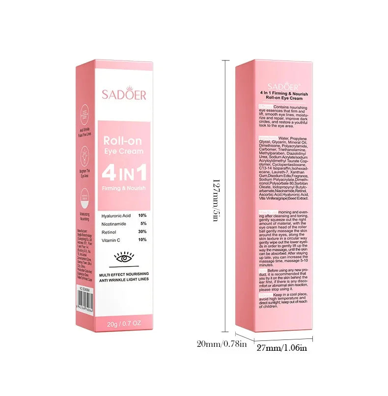 Instant Eye Bag Removal Cream Collagen Anti-Wrinkle Fade Fine Lines Firming Skin Anti Dark Circle Puffiness Brighten Eye Care