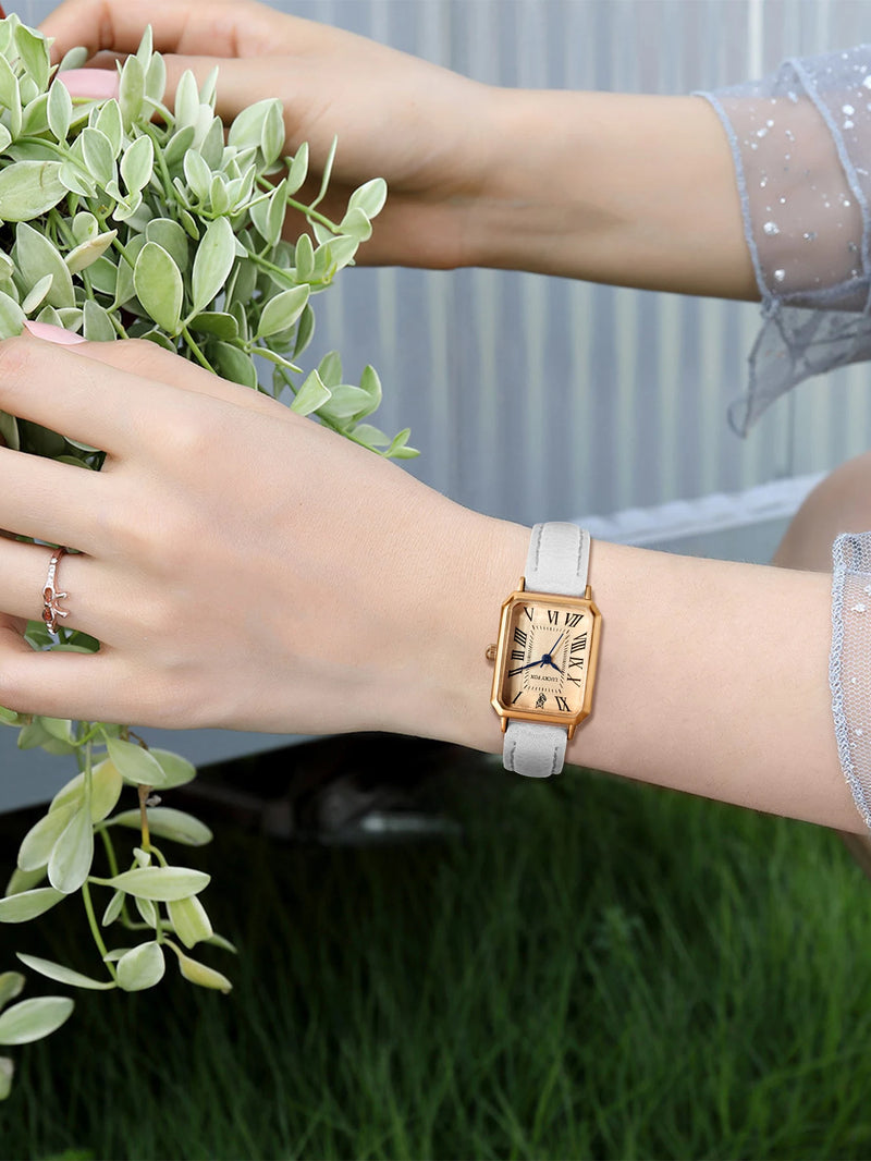 Relógios Casuais, Pulseira de Couro para Presente Feminino